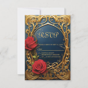 La beauté et la bête douce 16 carte RSVP