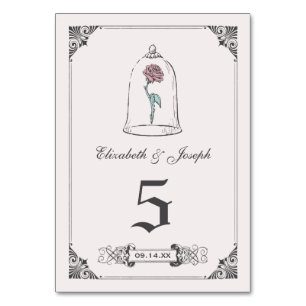 La beauté et la bête Numéro de table Rose