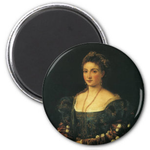 La Bella, Duchess of Urbino by Titian Magnet