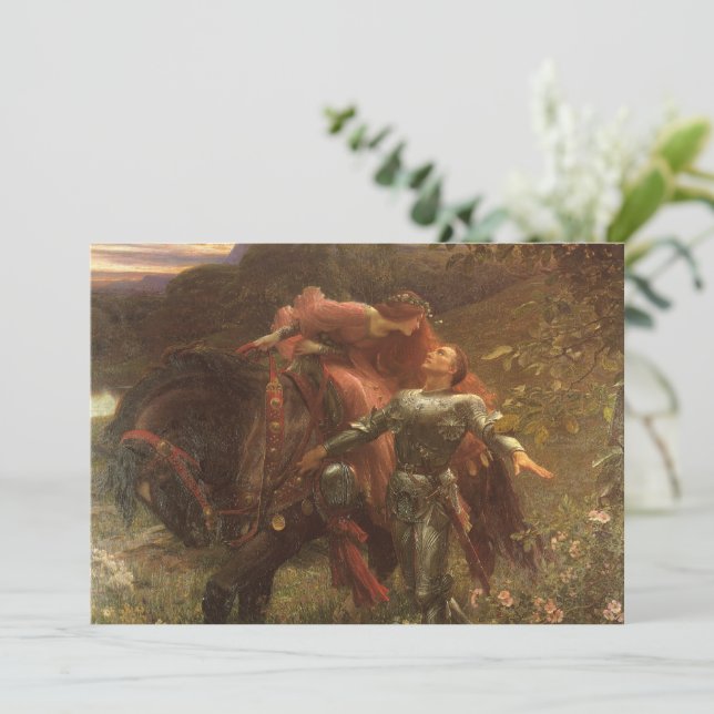 La Belle Dame sans Merci by Frank Dicksee Wedding Invitation (Standing Front)