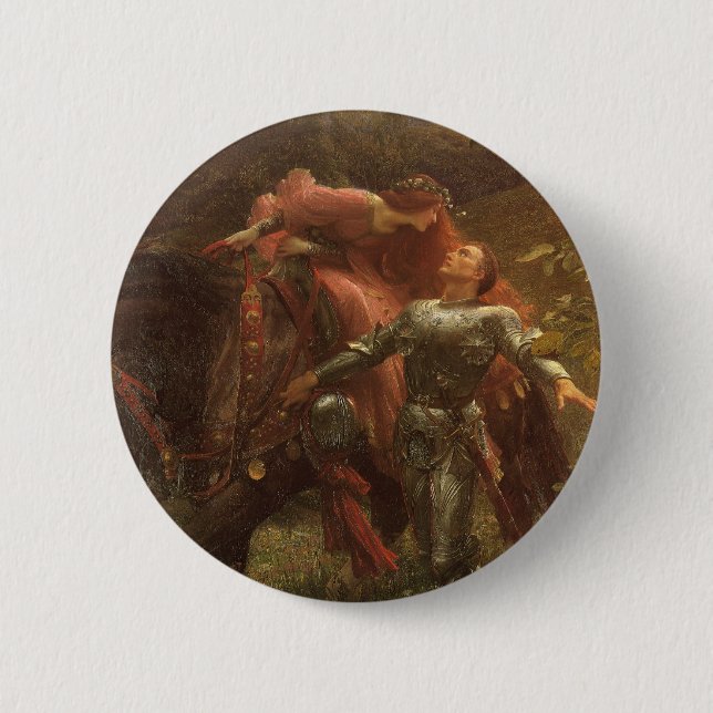 La Belle Dame sans Merci by Sir Frank Dicksee 2 Inch Round Button (Front)
