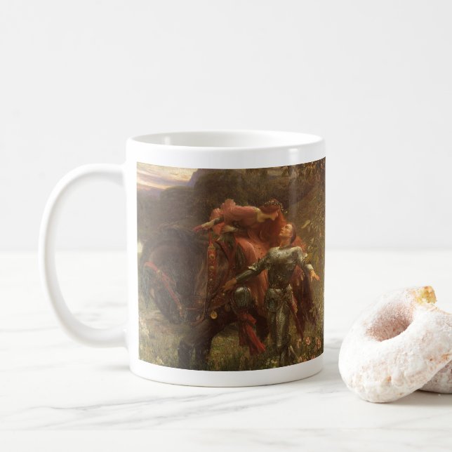 La Belle Dame sans Merci by Sir Frank Dicksee Coffee Mug (With Donut)