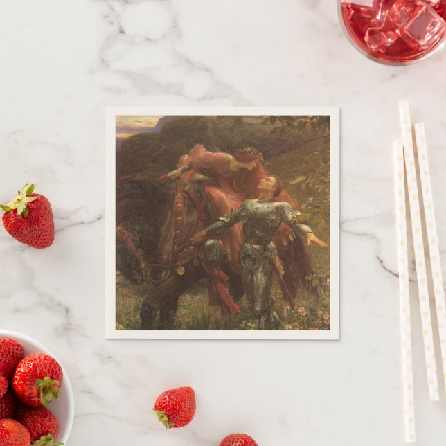 La Belle Dame sans Merci by Sir Frank Dicksee Napkin (Insitu)