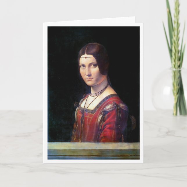 La Belle Ferronniere, Leonardo da Vinci Card (Front)