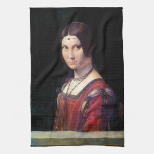 La Belle Ferronniere, Leonardo da Vinci Kitchen Towel