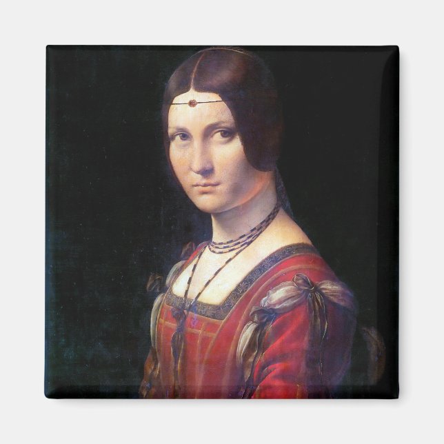 La Belle Ferronniere, Leonardo da Vinci Magnet (Front)