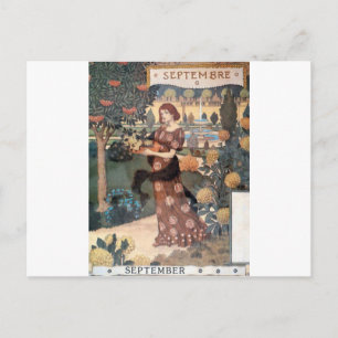 La Belle Jardiniere – Septembre - Eugène Grasset Postcard