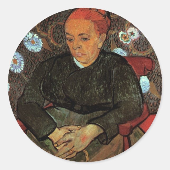 La Berceuse (Augustine Roulin) by Vincent van Gogh Classic Round Sticker (Front)