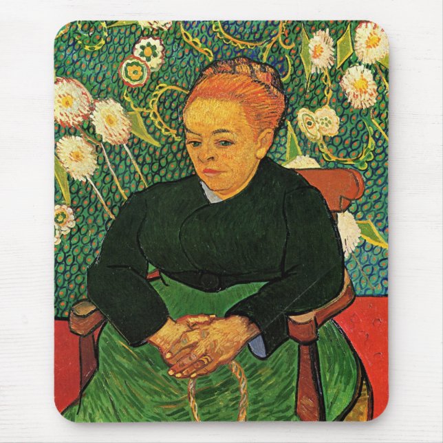 La Berceuse (Augustine Roulin) by Vincent van Gogh Mouse Pad (Front)