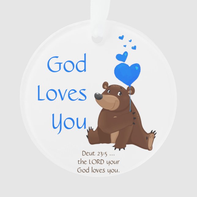 La Bible Écriture, Dieu Vous Aime Mignonne Ours Te (devant)