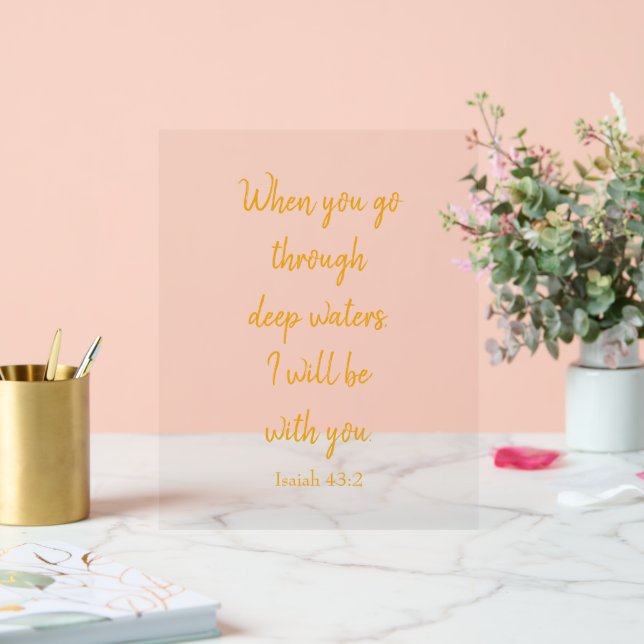 La Bible Verse Dieu sera avec vous en Or (Mariage)