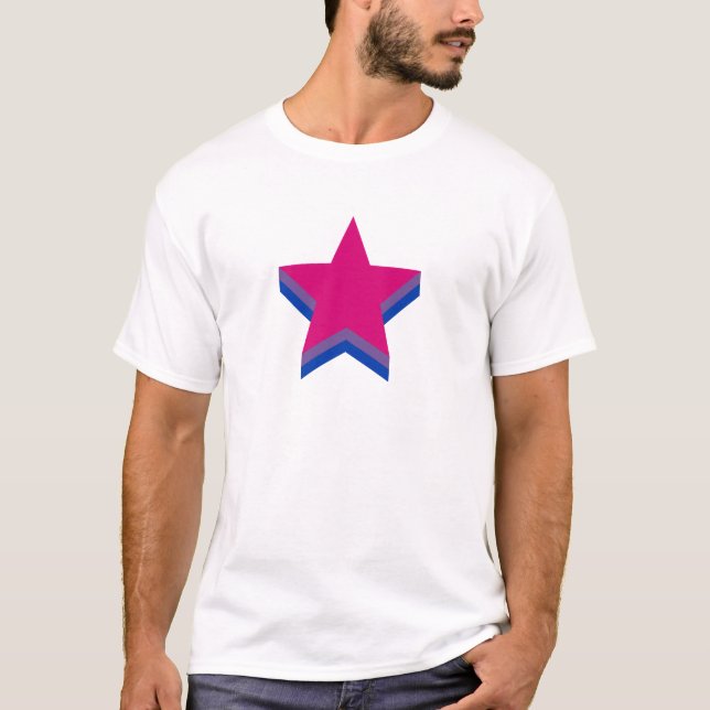 La Bisexualité orgueil étoiles T-shirt (Devant)