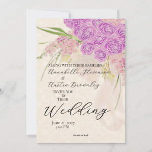 La Boca Golden Sheer bow Bouquet Invitation