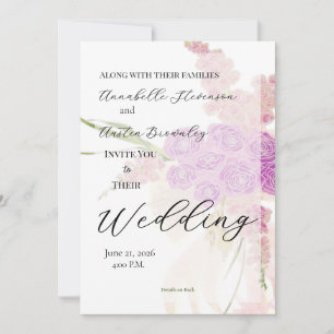 La Boca Rosa Sheer bow Bouquet Wedding  Invitation