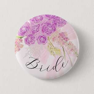 La Boca Vendretti Sheer Bow and Bouquet-Brides 2 Inch Round Button