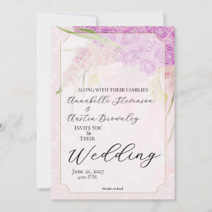 La Boca Vendretti Sweet Pink Sheer bow Bouquet Inv Invitation