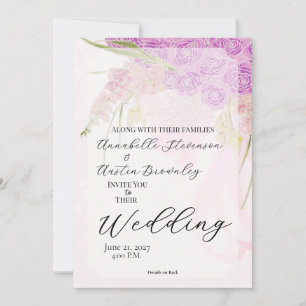 La Boca Vendretti Sweet Pink Sheer bow Bouquet Invitation
