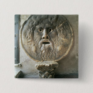 La Bocca di Verita (The Mouth of Truth) (photo) 2 Inch Square Button