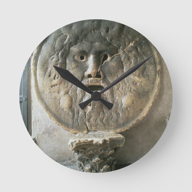 La Bocca di Verita (The Mouth of Truth) (photo) Round Clock (Front)