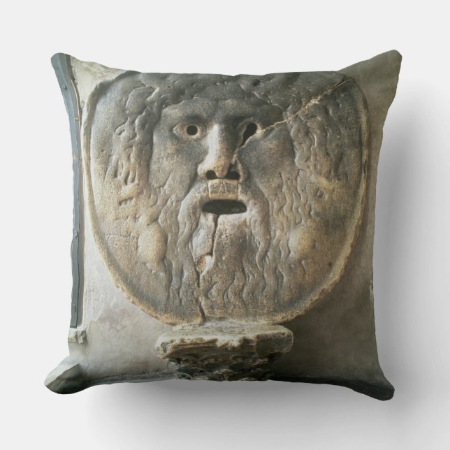 La Bocca di Verita (The Mouth of Truth) (photo) Throw Pillow (Front)