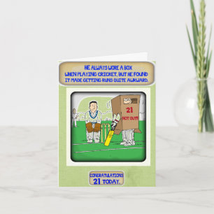 La boîte de cricket. 21ème carte d'anniversaire