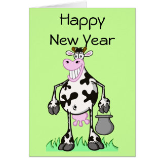 carte bonne annee vache