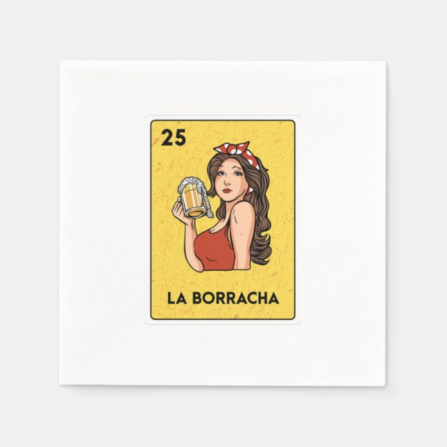 La Borracha Mexican Lottery Bingo Card Player Napkin (Front)