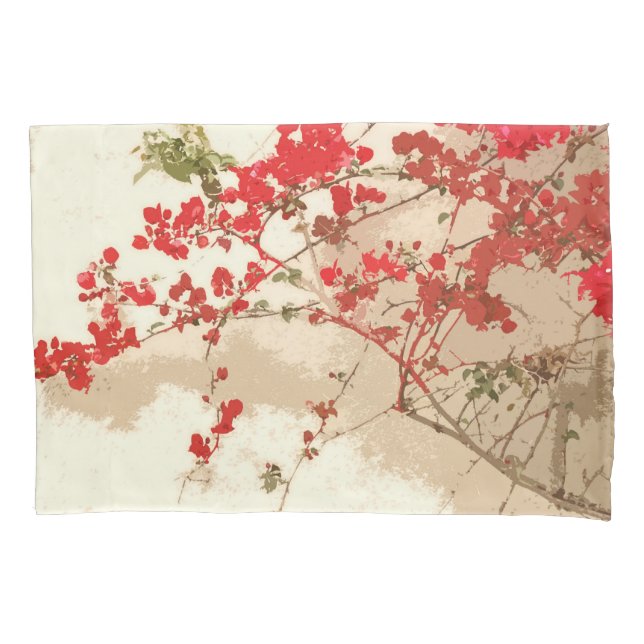 La bouganvillée fleurit la taie d'oreiller florale (devant)