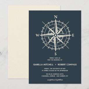 La boussole bleue FAIRE-PART DE MARIAGE