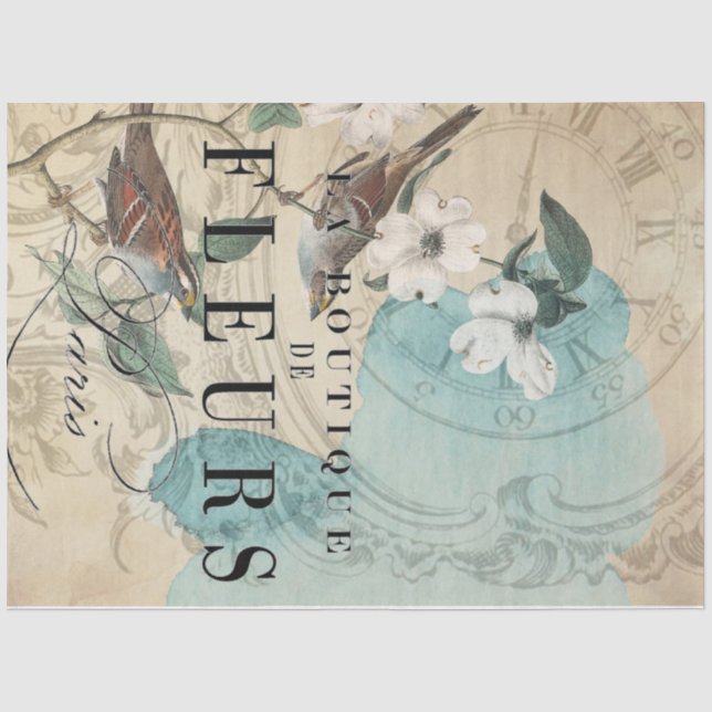 La Boutique Bird Decoupage Sheet (Front)