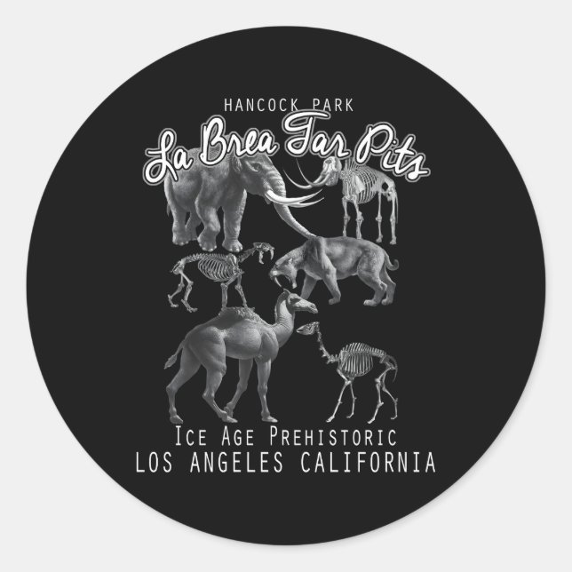 La Brea Tar Pits Los Angeles National Landmark Classic Round Sticker (Front)