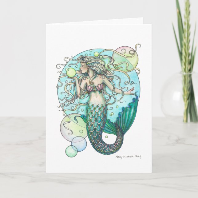 La bulle Sirène Vierge carte d'art Imaginaire Art (Devant)
