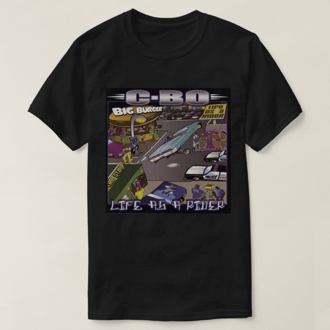 La C-BO - La vie comme T-shirt de noir de cavalier (Design devant)