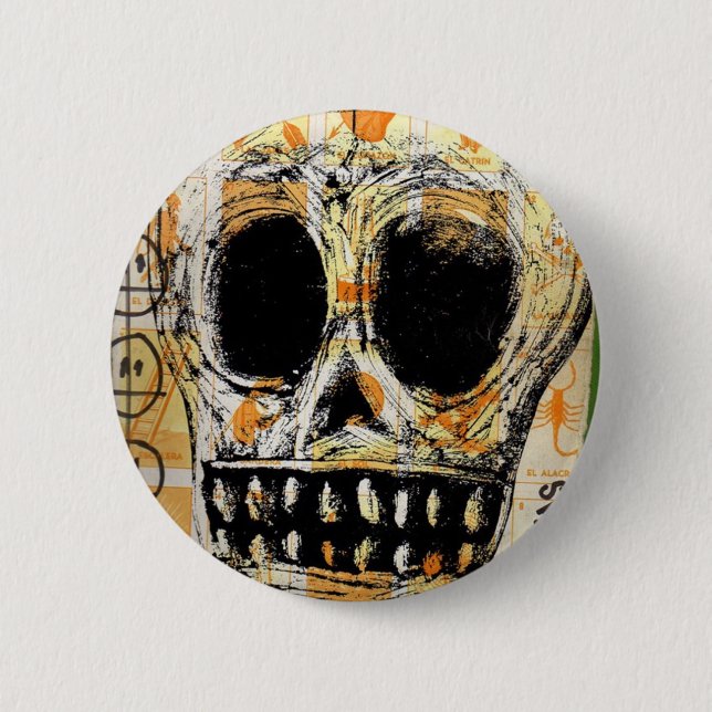La Calavera 2 Inch Round Button (Front)