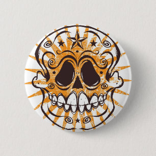 La Calavera 4 - Orange Colorway 2 Inch Round Button