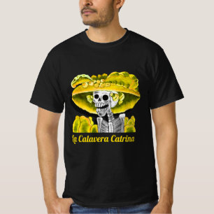 La Calavera Catrina in Yellow Bonnet T-Shirt