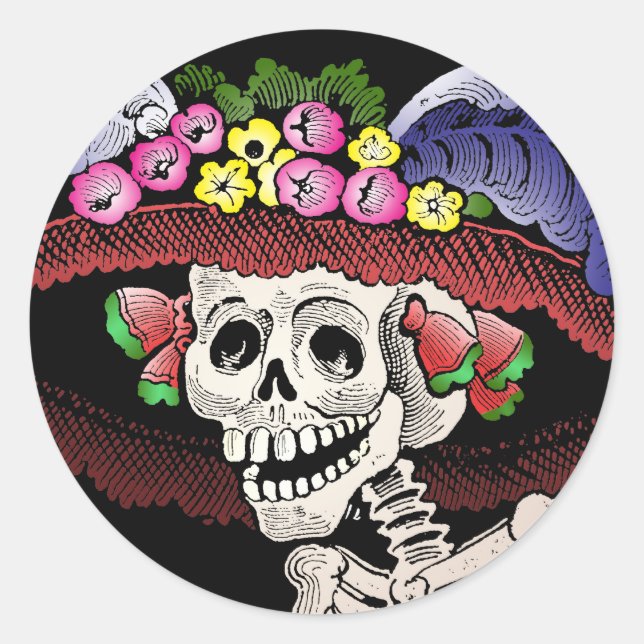 La Calavera Catrina [stickers] Classic Round Sticker (Front)