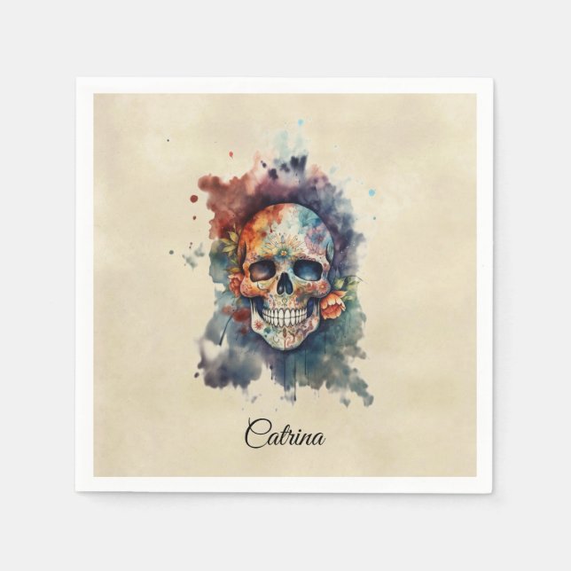 La Calavera Hermosa, custom Napkin (Front)