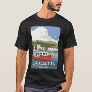 La Caleta De Velez Spain Harbour Vintage Poster T T-Shirt