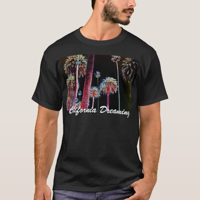 La Californie rêvant le T-shirt CA des hommes au (Devant)