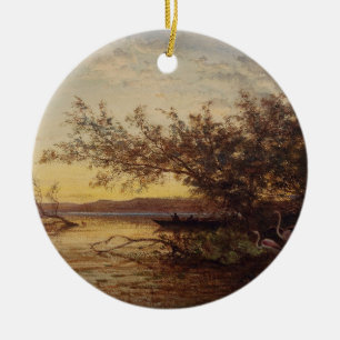 La Camargue, Coucher De Soleil – Félix Ziem Ceramic Ornament