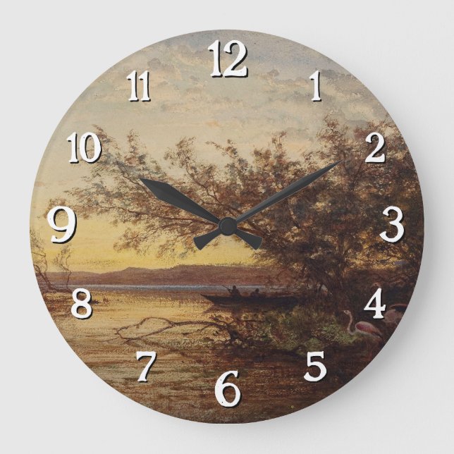 La Camargue, Coucher De Soleil – Félix Ziem Large Clock (Front)
