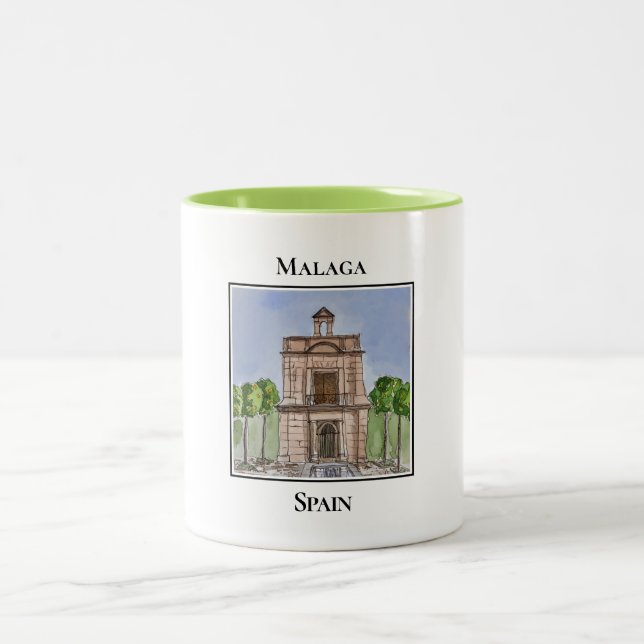 La Capilla del Puerto de Malaga Two-Tone Coffee Mug (Center)