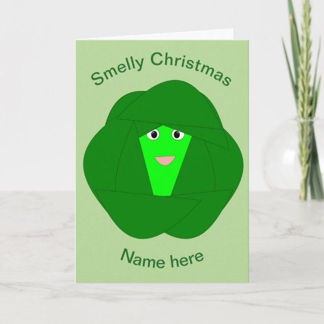 La carte amusante Brussels Sprout de Noël (Devant)