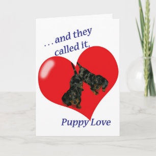 La carte Dachshund Puppy Love Valentine