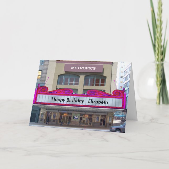 La carte d'anniversaire de chapiteau de film le (Devant)