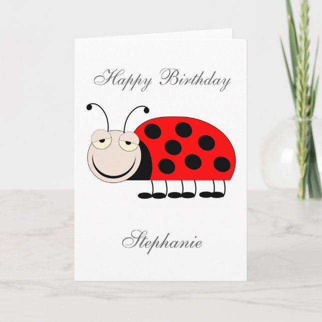 La carte d'anniversaire de coccinelle ajoutent (Devant)