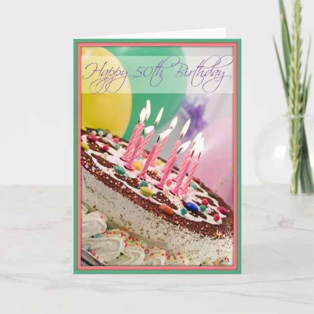 La carte d'anniversaire de Diva 50e pour le gâteau (Devant)