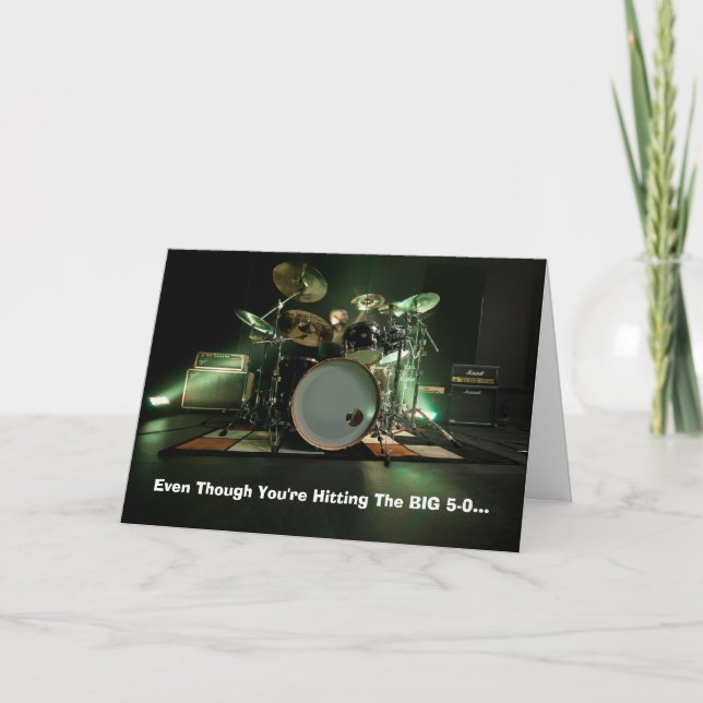 La Carte D'Anniversaire Du Batteur Montre Leur Âge (Devant)