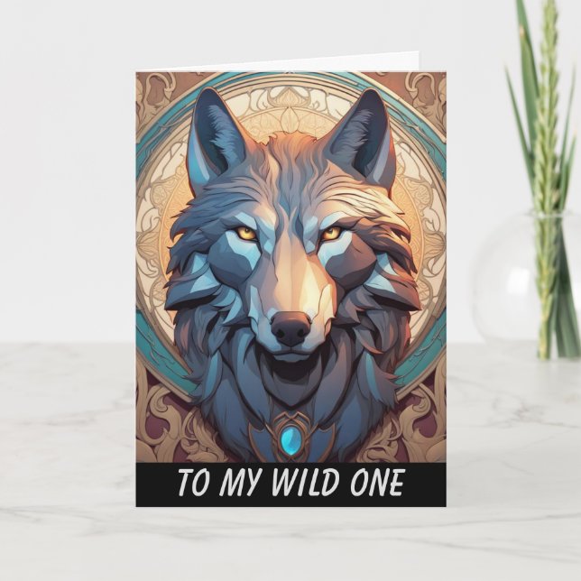 la carte d'anniversaire du loup (Devant)